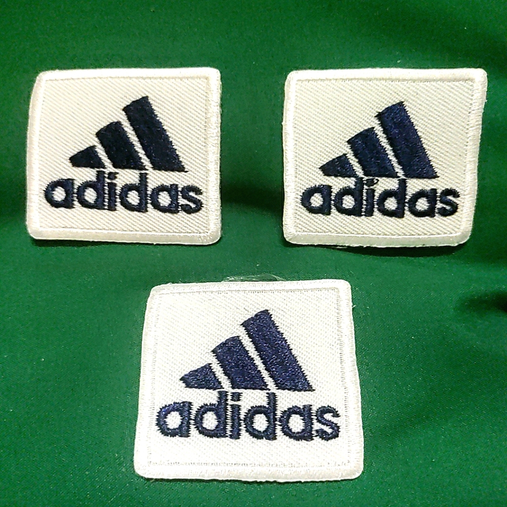NEW 3PC. "adidas" Logos/Patches/Emblems/Appliqués! Embroidery. Iron On or Sew-On
